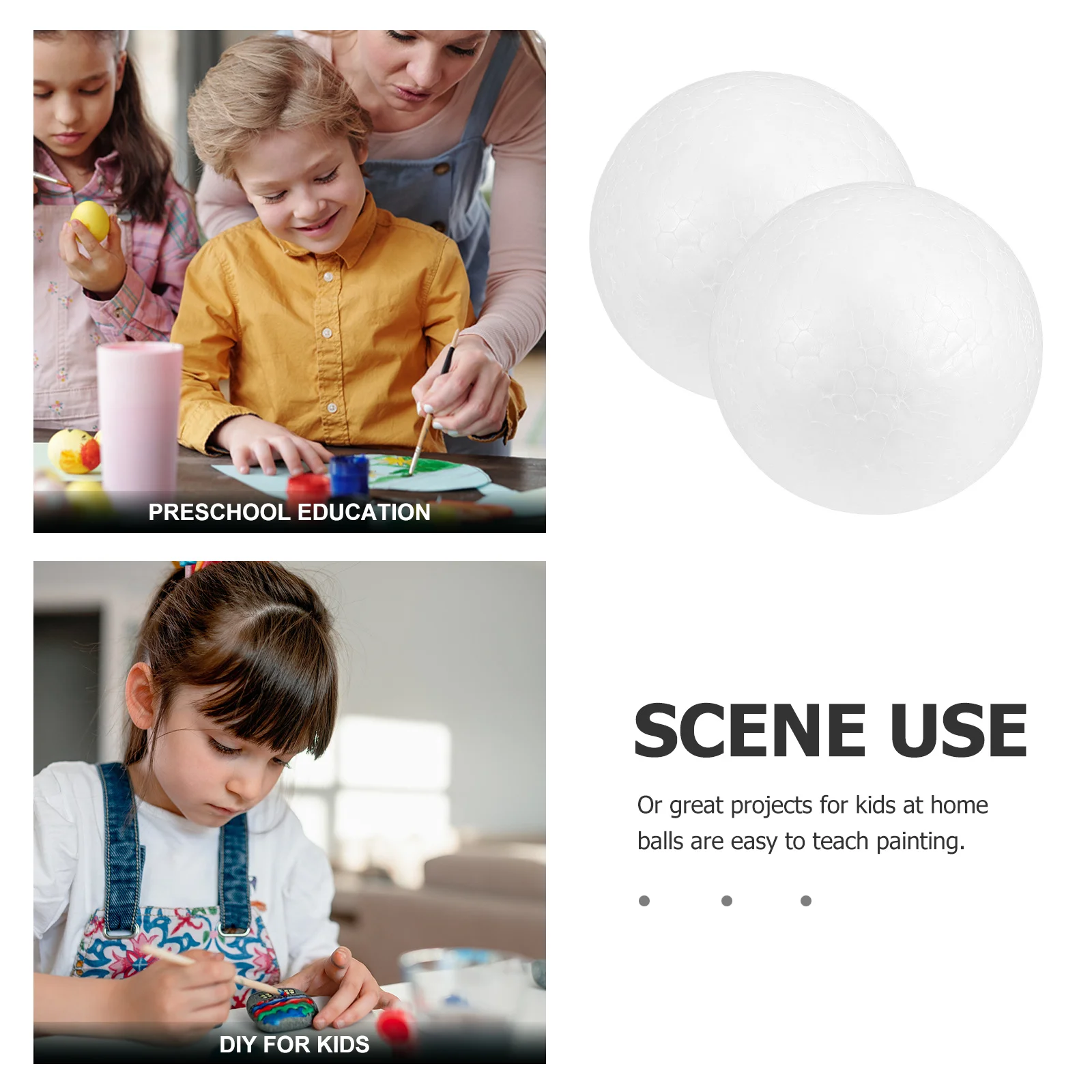 12 Uds. Bolas de espuma de 10Cm, bolas artesanales para pintar Diy, suministros para manualidades para niños, adorno, bolas de polirfomo a granel, adorno redondo divertido