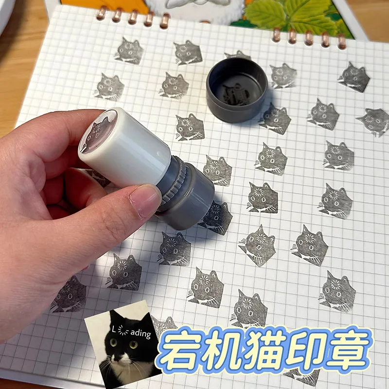 Downed Cat Stamps Cartoon Cute Wacky Portable DIY Emoji Pack Scrapbook DIY Decor Lichtempfindliche Stempel