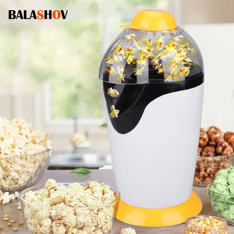 Electric Popcorn Machine Household Mini EU Electric  Automatic Popcorn Maker with A Swirl The Non-stick Liner DIY Corn Popper