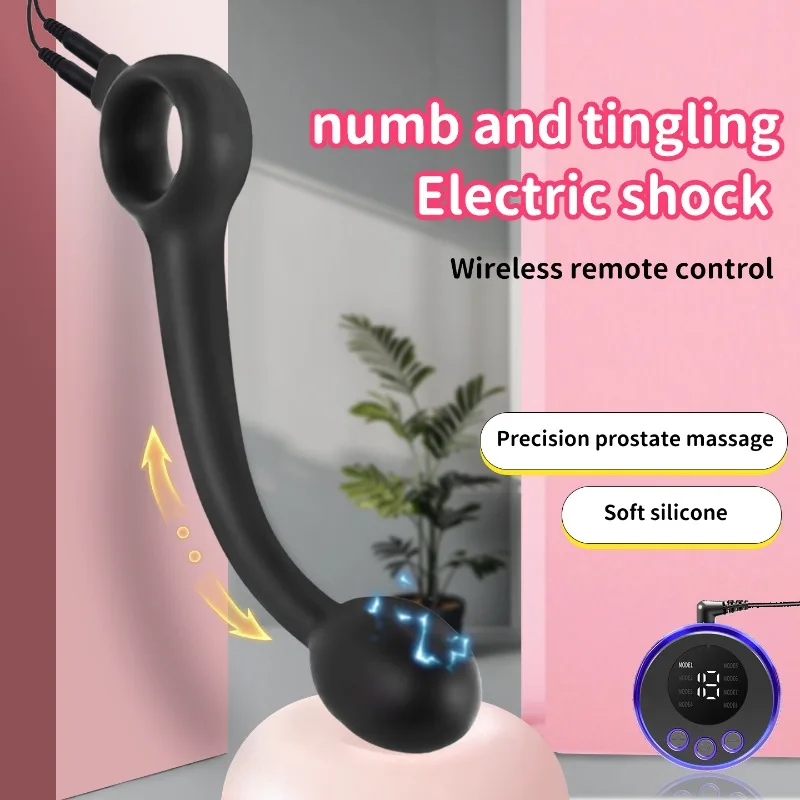 Anal Stimulato Electric Shock Dildo Toy Butt Anal Plug Stopper Prostate Massager With Ring Handle BDSM E-Stim Sex Toys 18+ 6