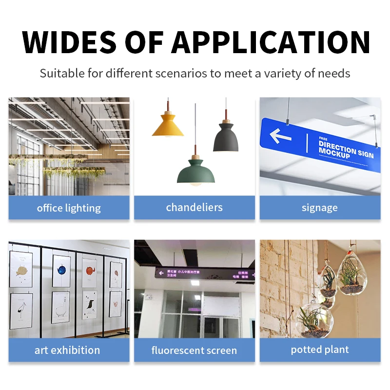 2mm Stainless Steel Wire Rope, Adjustable Metal Rope, Wire Rope Length 0.5/1/1.5/2M Can Be Used for Hanging Pictures/Billboards