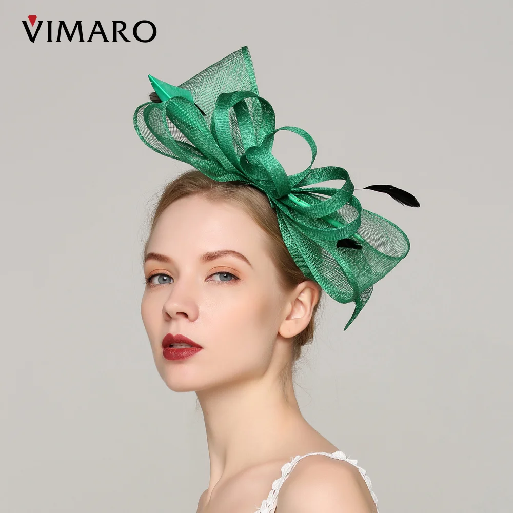 

VIMARO Green Sinamay Women Fascinator Hats Fascinators for Women Elegant Green Fascinators for Weddings Saint Patrick's Day