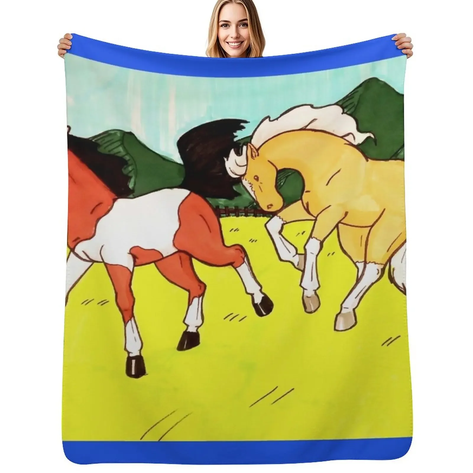 

Horse play Throw Blanket Extra Large Throw blankets and throws Thins Luxury Throw Blanket