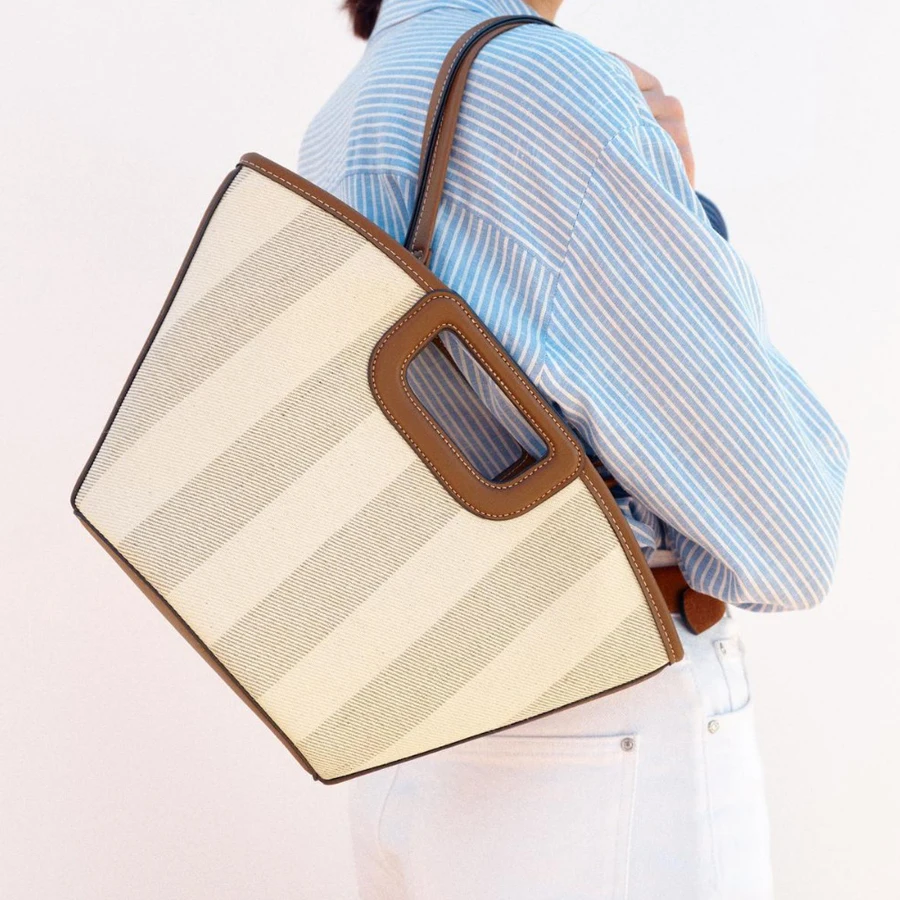 Casaul, bolso de lona a rayas de gran capacidad, bolsos de diseñador para mujer, bandoleras de piel sintética Vintage de lujo, novedad de 2025