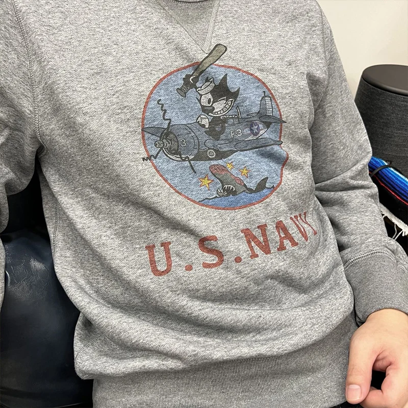 

Винтажный военный свитшот Felix с треугольным усиленным цветным узором, худи с круглым вырезом, пуловер, зимний