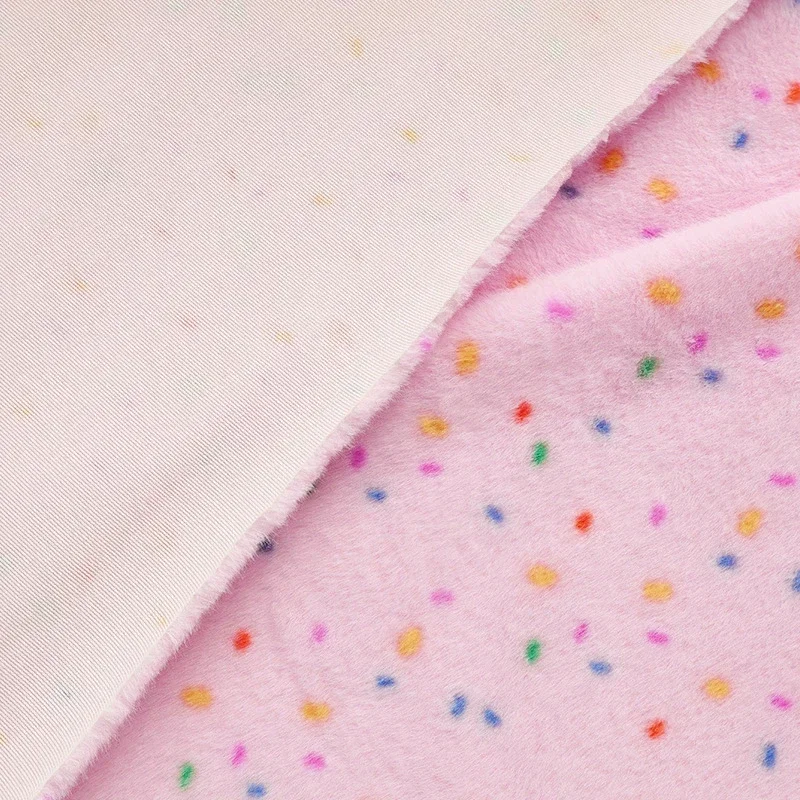 1m Faux Fur Speckle Print Fabric for Household Clothing DIY Sewing Warm Hats Decorative Cloth Cushion Pillow Handmade Fabrics