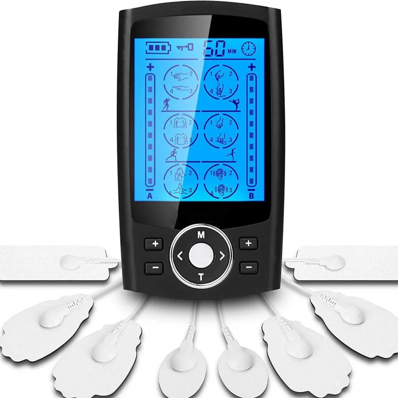 

Многофункциональный массажер EMS с 24 режимами, устройство для TENS-терапии и импульсной стимуляции шеи