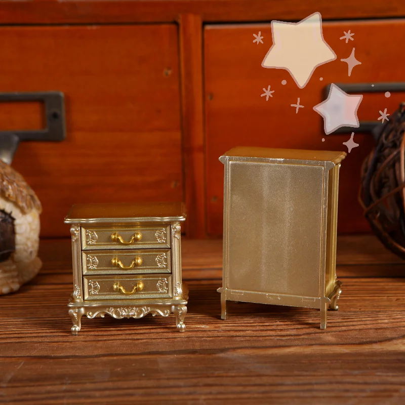 

1/12 кукольный домик, мини-прикроватная тумбочка с ящиками, шкаф для хранения мебели для спальни, микросцена, строительный декор