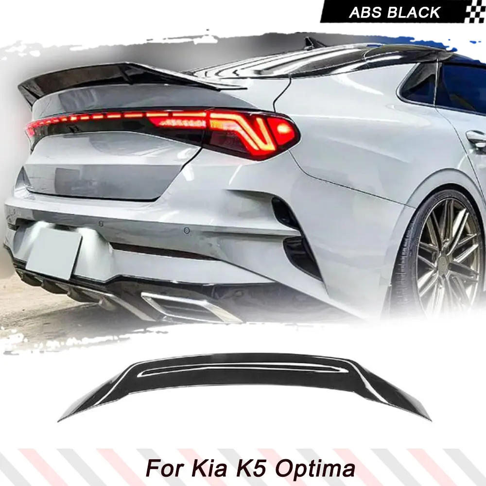 ABS Black Spoiler Fit For Kia K5 Optima 2021-2023 Car Exterior Rear Spoiler Tail Trunk Boot Wing Decoration Car Styling