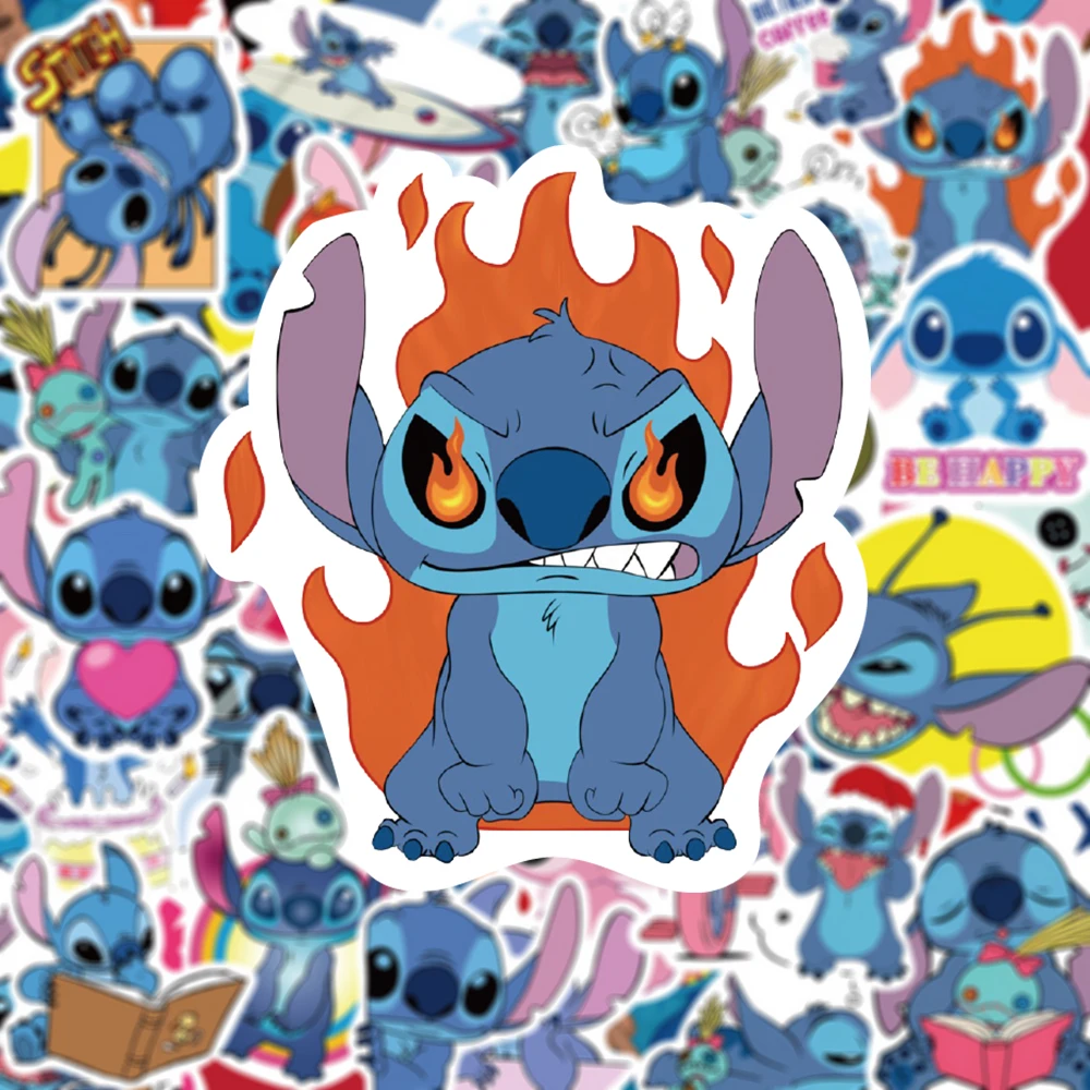 10/30/50/100pcs Cute Disney Cartoon Stitch Angel Stickers Kawaii Graffiti Kids Sticker Toy DIY Phone Notebook Skateboard Decals