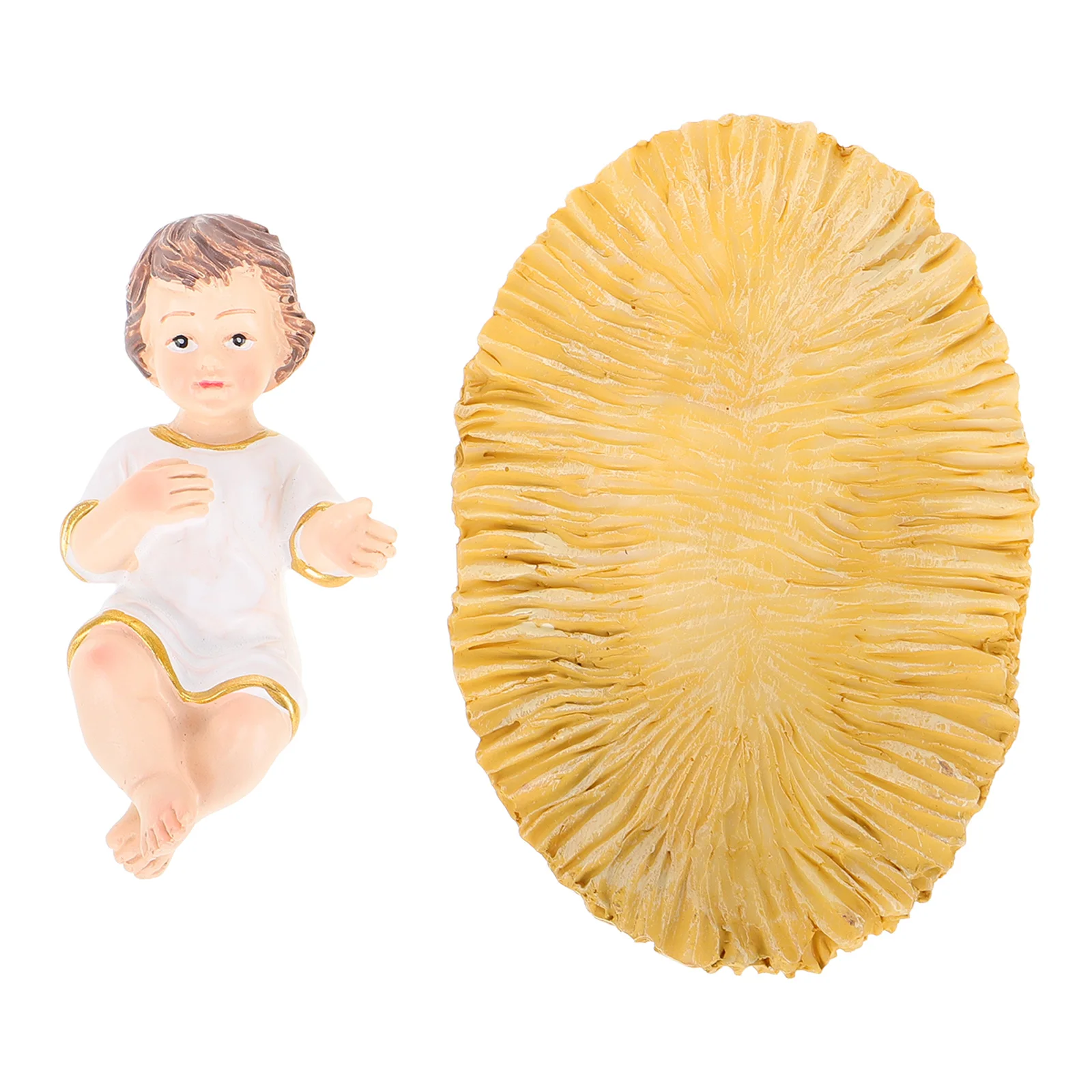 

Baby Jesus Resin Craft Manger Scene Christmas Baby Jesus Ornament Home Home Decor Religious Desktop Ornament Tabletop Display
