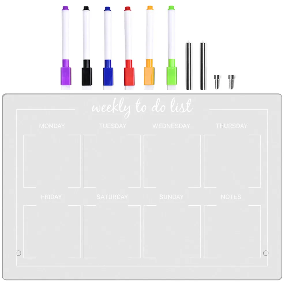 

1 Set Transparent Acrylic Writing Modern Desktop Memo For Home Office School Multi-Function Erasable Message Board With Pen