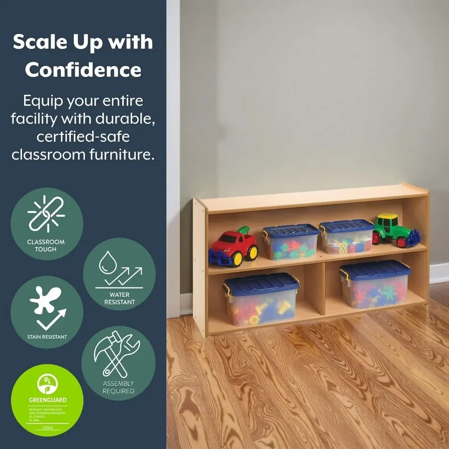 2Shelf Storage Unit for Preschool and Daycare Classrooms Ideal for Organizing Toys Books and Supplies with Durable Design Compa