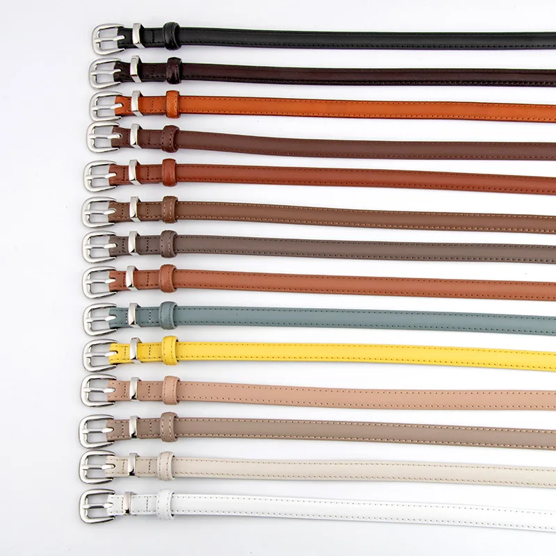 Women's Fashion Genuine Leather Thin Belt Matching Pants Dress Pin Buckle Women's Belt