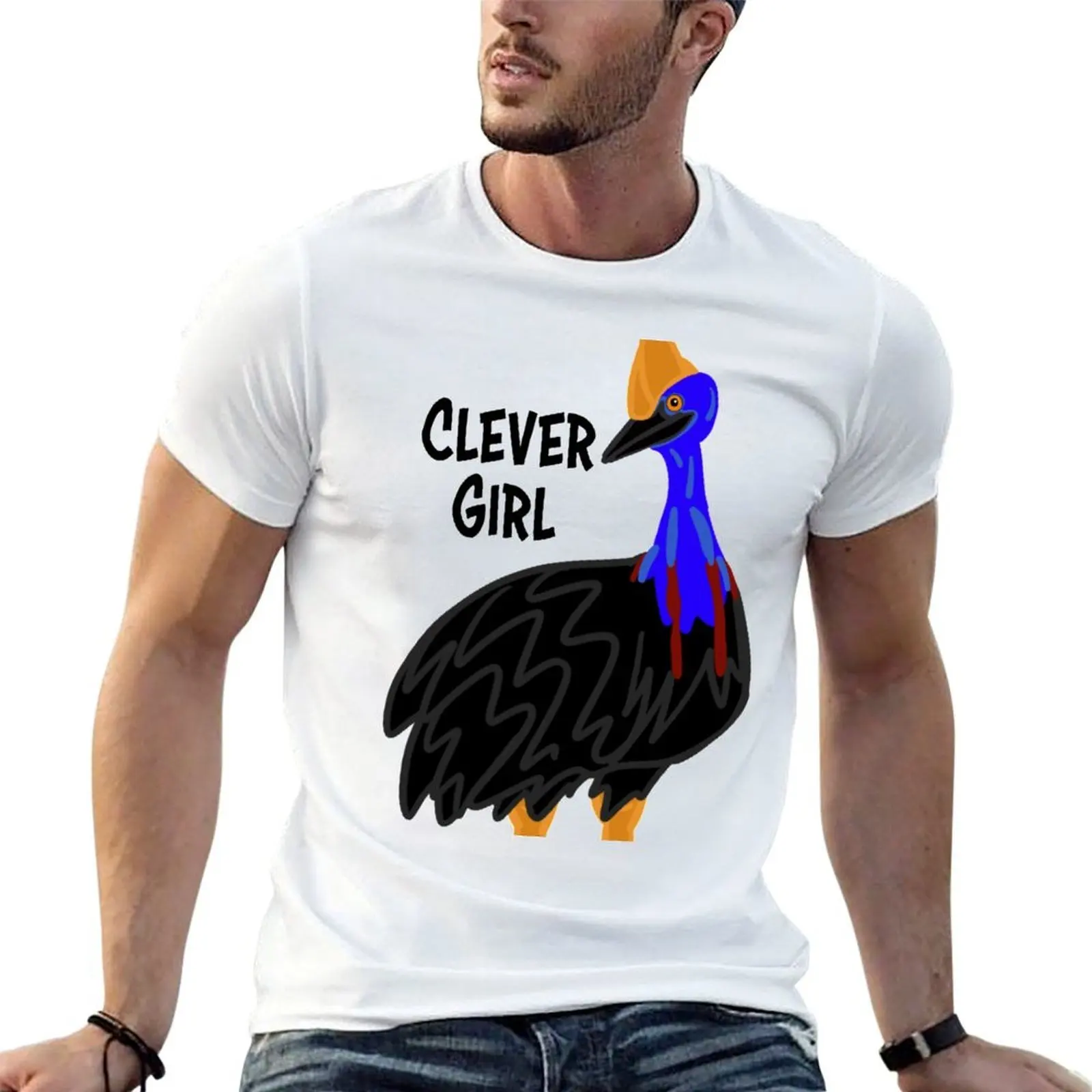 

Clever Girl. Cassowary - Cartoon T-Shirt man tshirt t shirt men 100% cotton luxury brand T-Shirt
