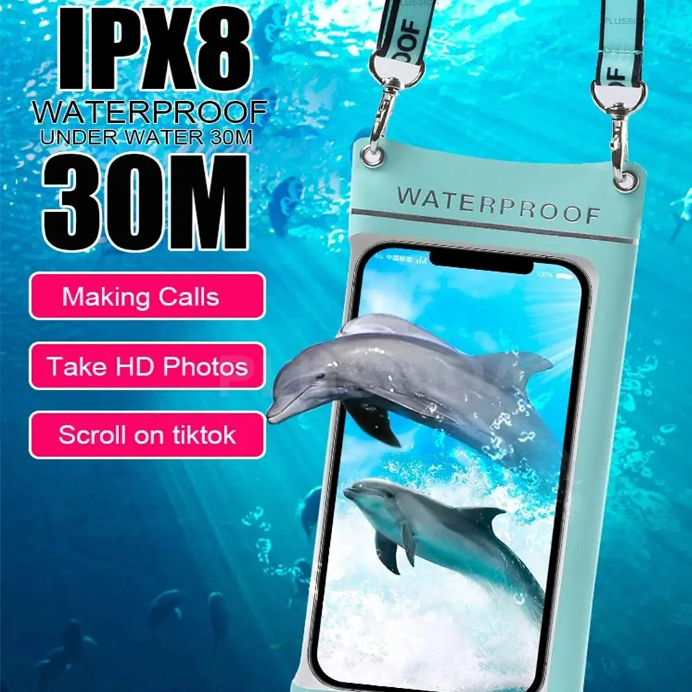 حامي تحت الماء ل الانجراف الغوص تصفح الهاتف الحقيبة حقيبة سباحة غطاء الهاتف المحمول جراب هاتف مقاوم للماء