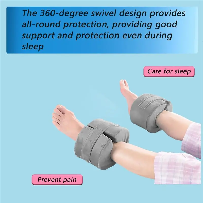 【EFFICIENT 】High-Density Foam Foot& Ankle Elevation Pillow For Bed Sores-Surgery Recovery-Heel Protectors With Washable Cover