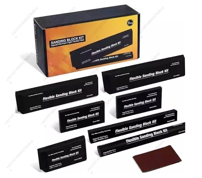 Sand Block Kit for Woodworking Car Body V7pc Flexible Ea Foam 70789 Hit S Block Wet Automatic Sand Sleeve