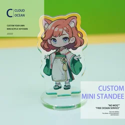 Custom Figure Mini Standee Cartoon Design Anime Game Charm Personalized Desk Decorate Model Keychain Gift Clear Acrylic Stand
