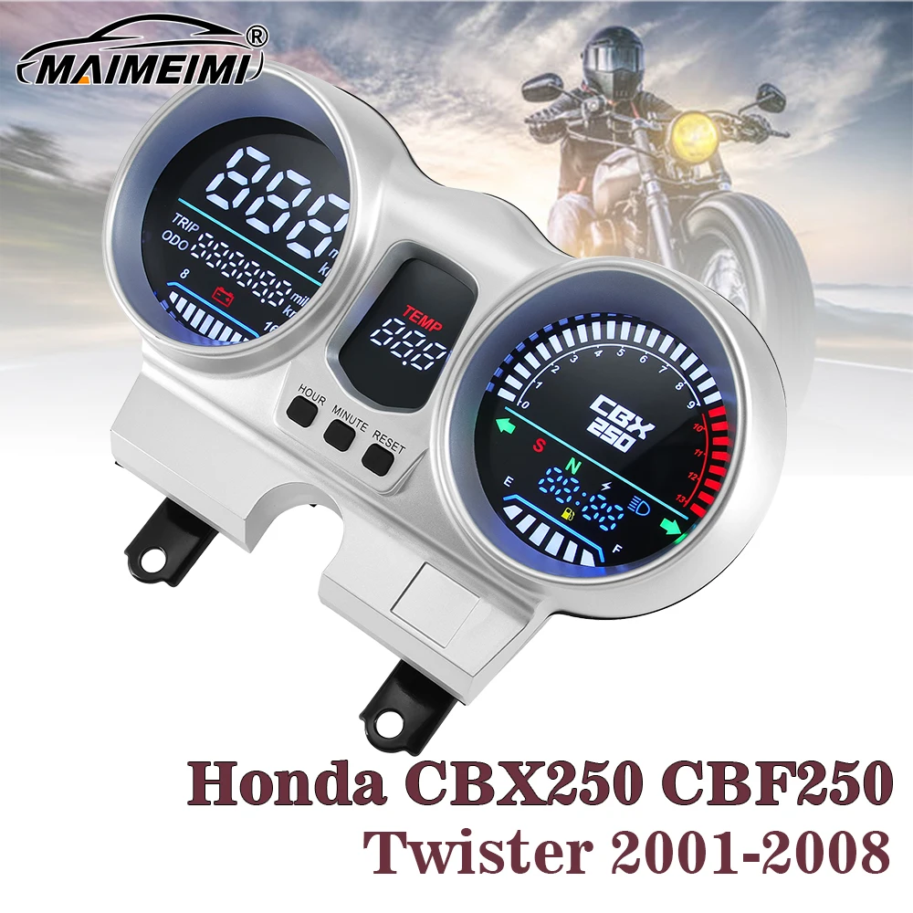 

For Honda CBX250 CBF250 Twister 2001-2008 LED LCD Motorcycle Tachometer Speedometer Dashboard RPM Meter