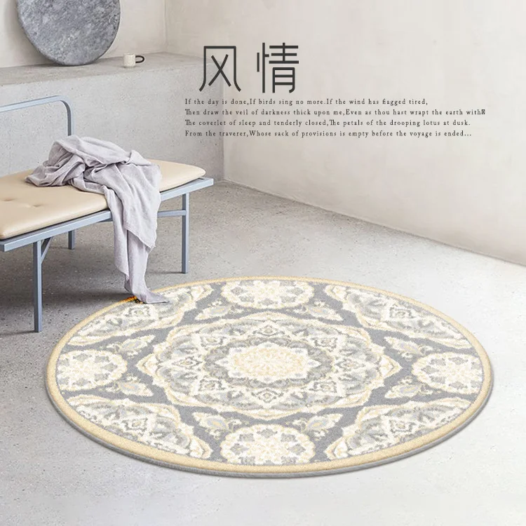 

Bohemian Style Carpets for Living Room Morocco Bedroom Decor Round Carpet Home Plush Abstract Floor Mat Fluffy Soft Chair Rug