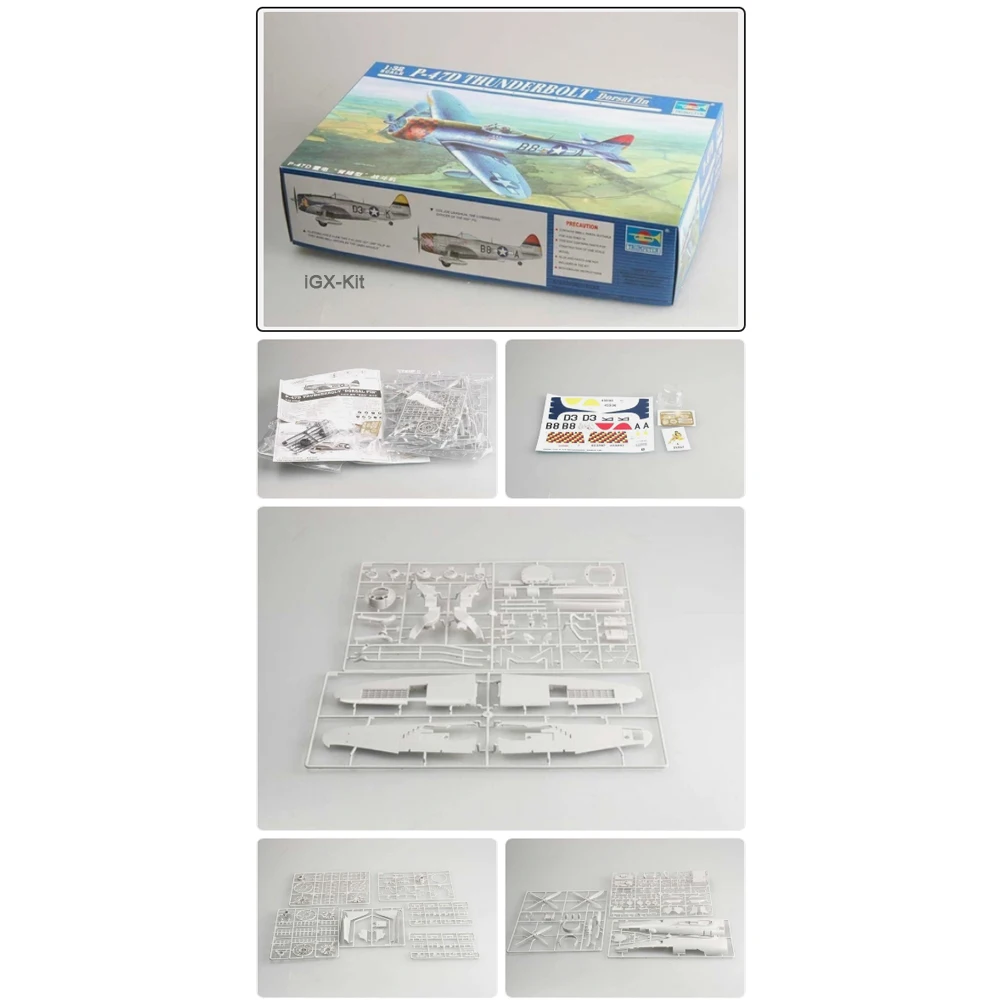 

Trumpeter 02264 1/32 P47D P-47D Thunderbolt Dorsal Fin Fighter Military Collectible Plastic Assembly Model Toy Gift Building Kit