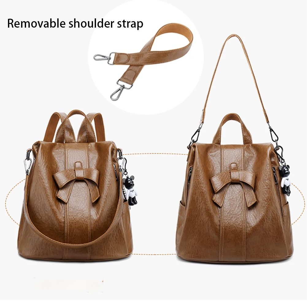 SYZM Hohe Qualität Echtes Leder Rucksack Anti Diebstahl Schultern Tasche frauen Business Rucksack Elegante Schleife dame Leder Tasche