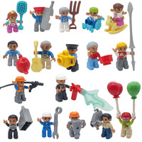 Block Toy Big Building Bricks Various Occupations Figure Play House Compatible With Duplo Simulation Scene Children's Teaching
