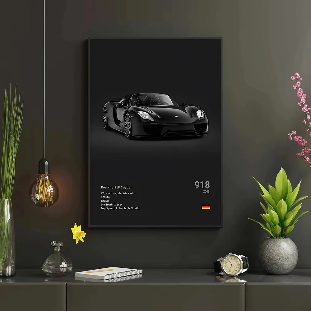 ملصق فني للسيارة المعروفة 918 GT3 M5 RS6 SVJ، لوحة فنية مطبوعة على القماش عالية الوضوح، تستخدم لتزيين جدران المنزل