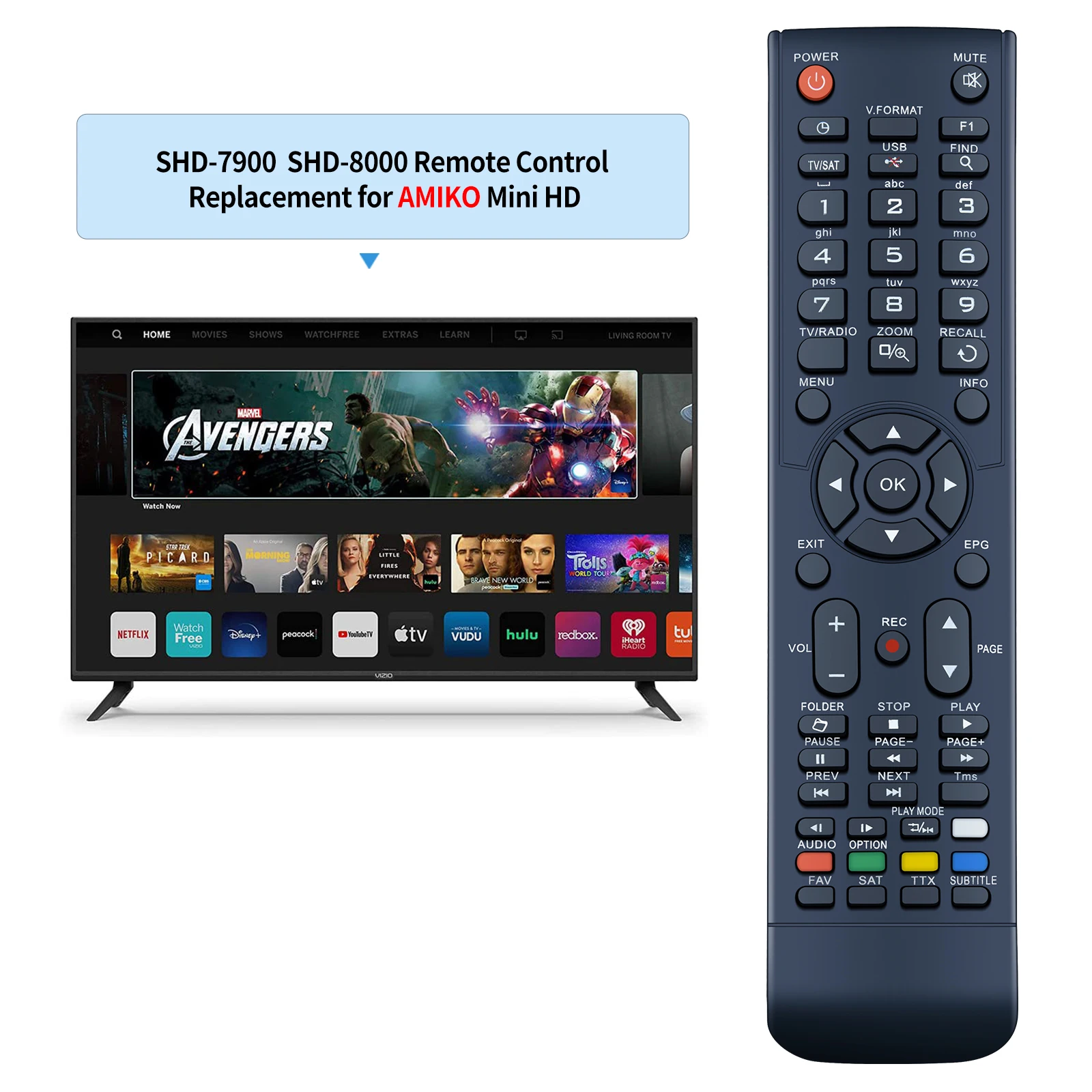 New Remote Control for AMIKO Mini HD 8150 8200 8300 8360 8840 SHD 7900 8000 8110 8140 STHD 8820,8800, Micro Combo