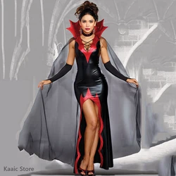 Robe de Sorcière en Cuir Verni pour Femme, Costume d'Halloween, de Bal, de Vampire Magique, de Démon, de Noël