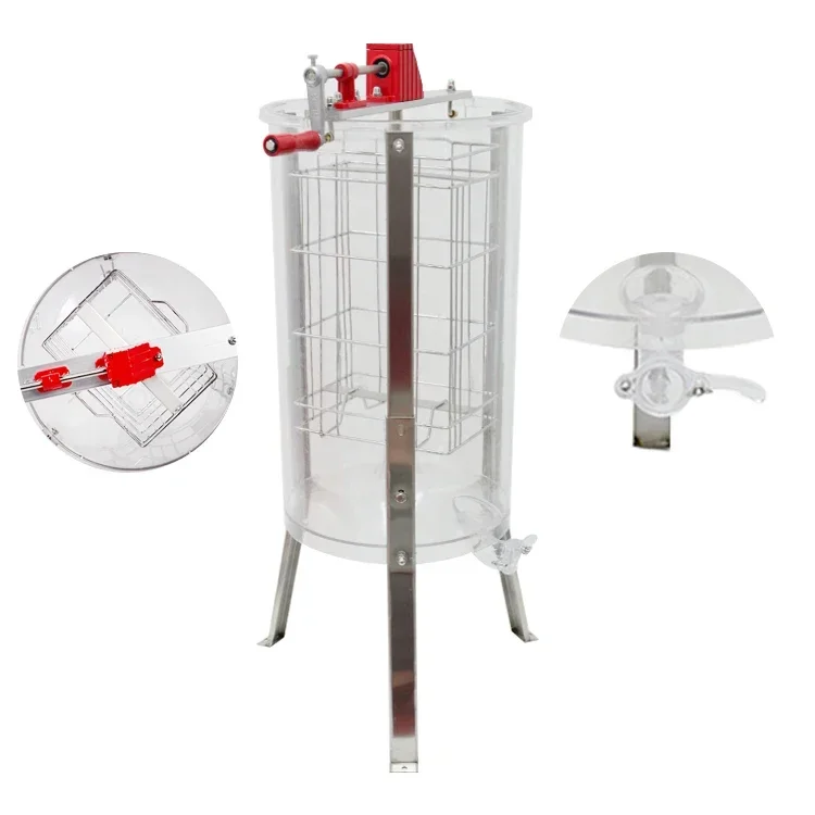 

Beekeeping manual 2 Frames Transparent Honey Extractor with stainless steel legs honey radial extractor machine