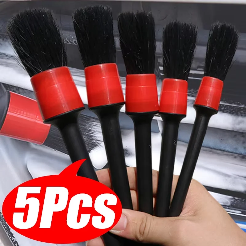 5PCs Car Brush Car Soft Hair Cleaning Detail Brush Instrument Panel Air Outlet Wheel Brush Interior Cleaning Beauty Tool