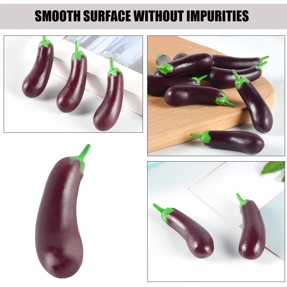 

5 Pcs Mini Eggplant Small Figurines Simulated Vegetables Artificial Realistic Miniature Stuff Pvc Tiny Toys