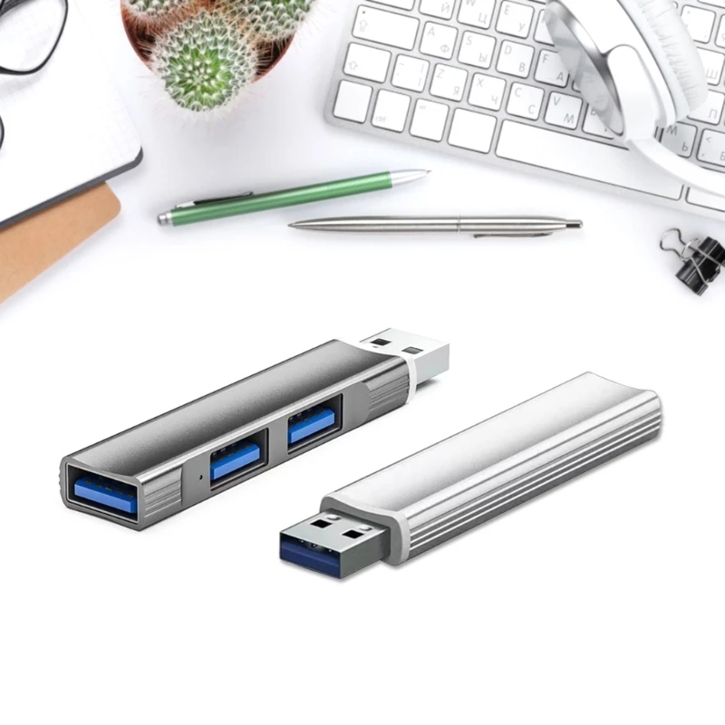 

Aluminum USB Hub 3 Port USB Adapter Extension USB 2.0 Dock Station UltraSlim Portable Data Hub USB Splitter