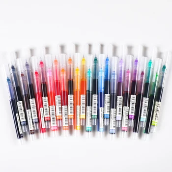 24 色/セット高品質ニードルタイプゲルペンストレート液体ボールペン文具学校事務用品書き込み