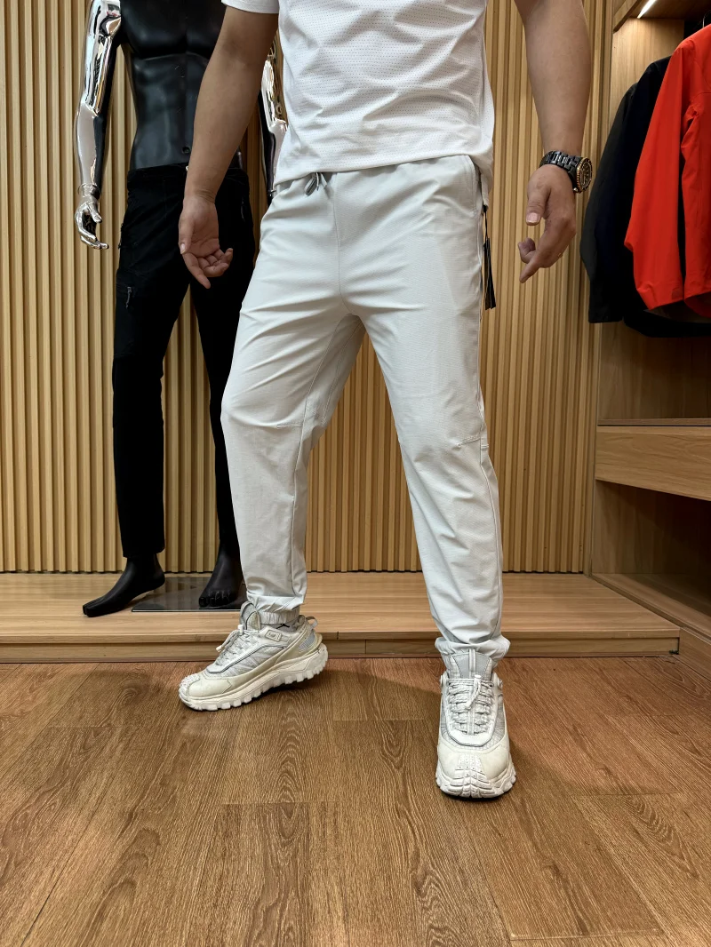 

LU Laser Perforated Me Fabric Men's Lightweight High Elastic Breathable Training Sports Casual Pants Summer Youth Active Sle