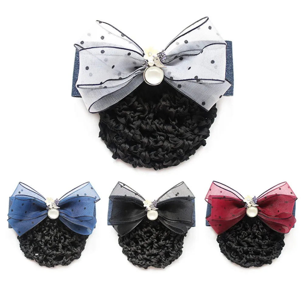 בלט רוקדת שיער קוריאנית לחמנייה סינוד סאטן ברורט סטיילינג סטיילינג חבילת שיער כיסוי רשת קליפ ponytail קליפ