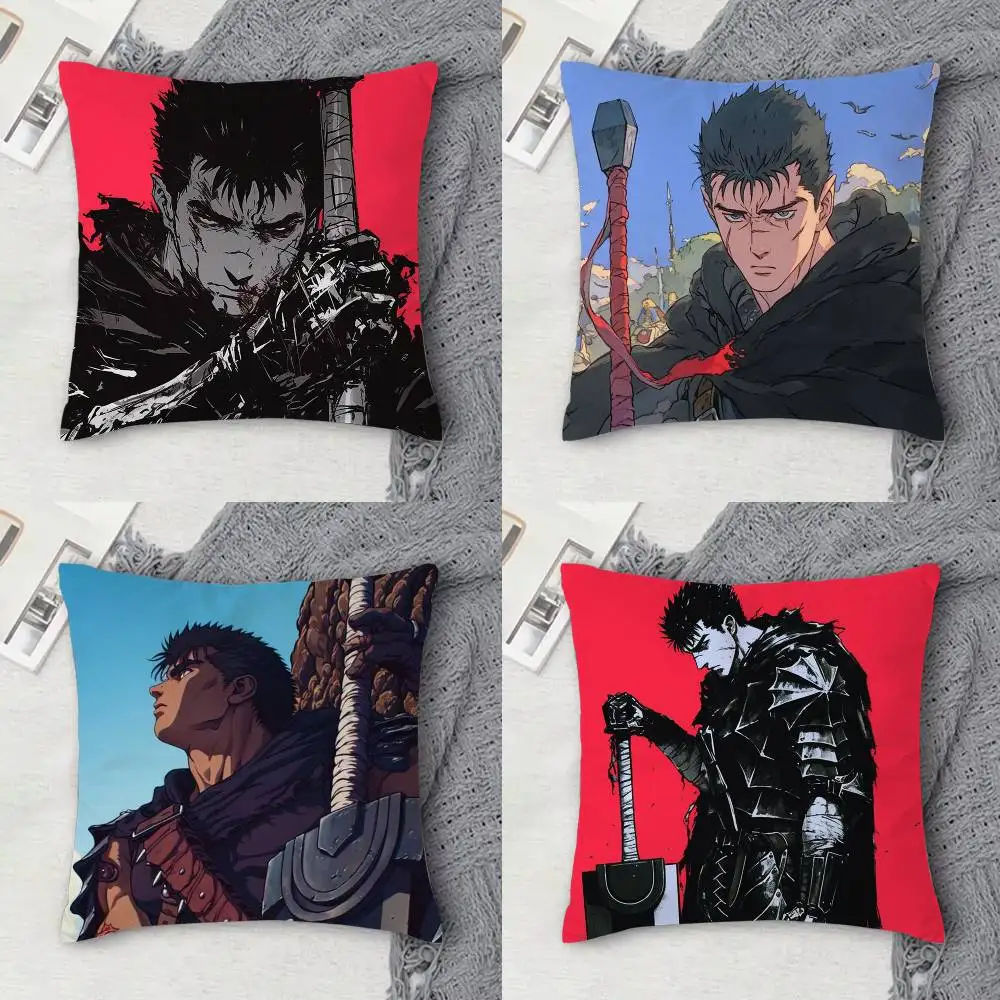 

B-Berserk Double-sided Printed Square Decorative Cushion Cover for Sofa Living Room Home Decor