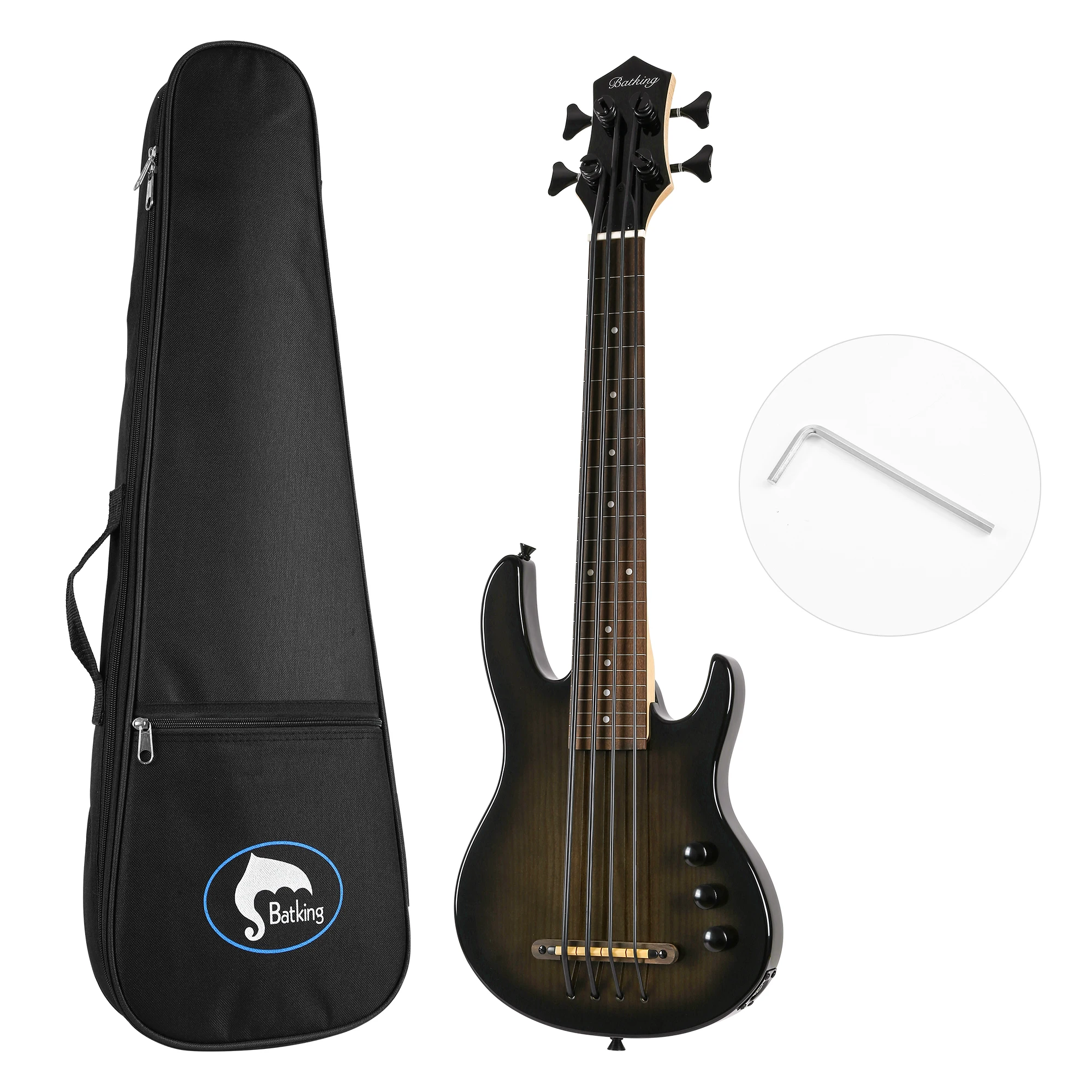 MiNi 4string ukulele electric bass black color