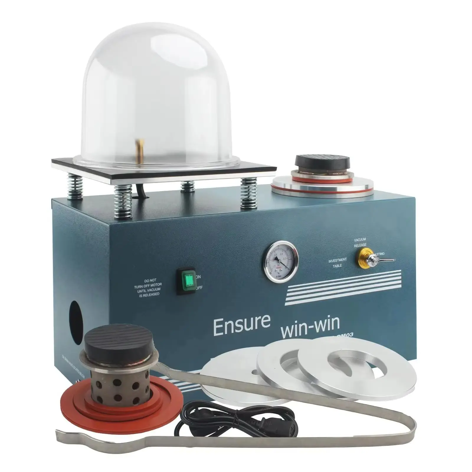 

Vacuum Investing Casting Machine 4L/6L - Vacuum Machine with 3 CFM Pump & Bell Jar for Jewelry Casting Molds Processing CM01
