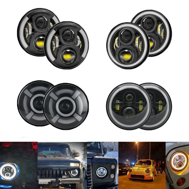 

7 Inch Led Universal Motorcycle Headlight Hi/Low Headlight For Jeep JK TJ OffRoad Defender Hummer 4x4 Suzuki Car attachment