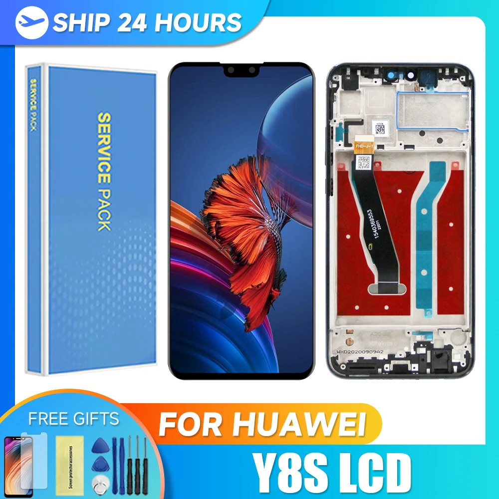 AMOLED 6.5\'\' For HUAWEI Y8S LCD JKM-LX1, JKM-LX2, JKM-LX3 Display Touch Digitizer For HUAWEI Y8S Screen with frame