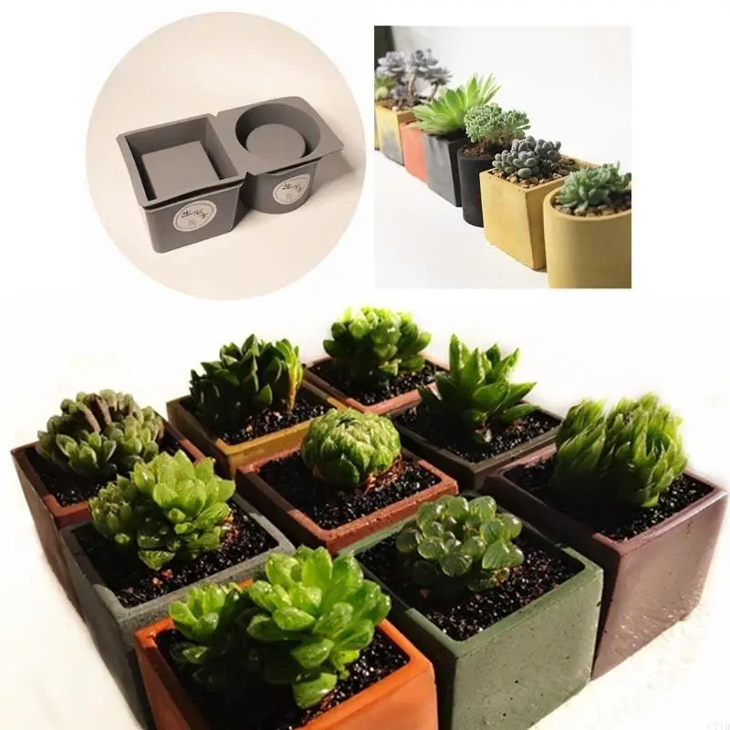 

Квадратный круглый бетонный цветочный горшок лоток силиконовая форма плантатор форма для эпоксидной смолы