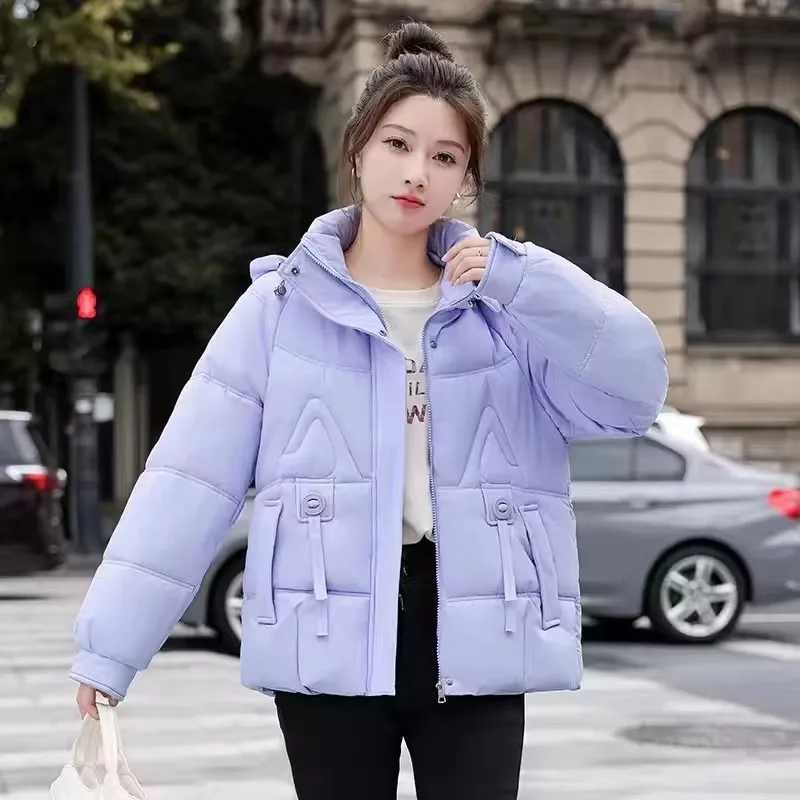 Women Winter Short Jacket Cotton Parka Padded Coats Hooded Outwear Thick Warm Down Cotton Coat Female Parkas Tops Student Jacket