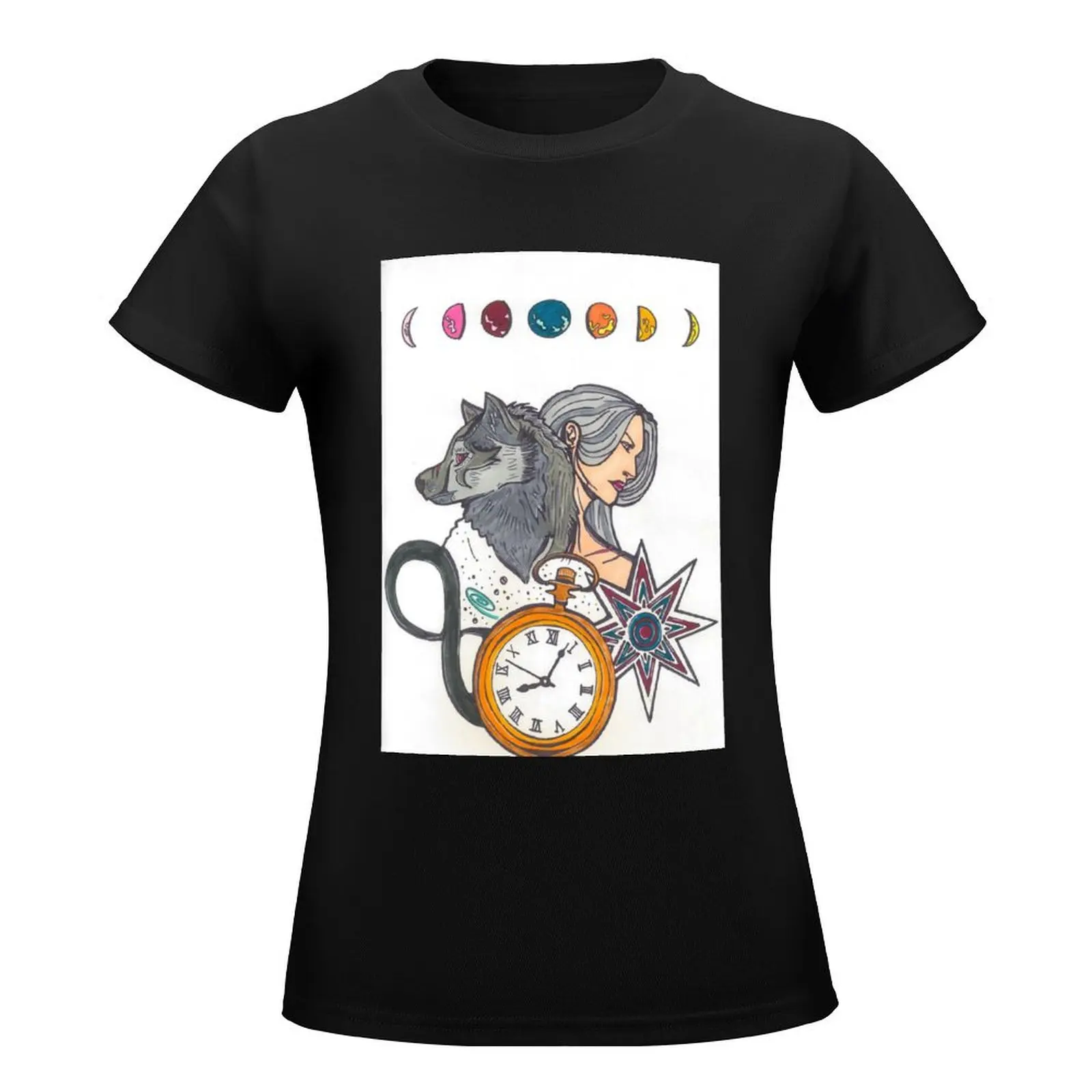 Lunar composition T-Shirt graphics Aesthetic clothing funny t shirts for Women