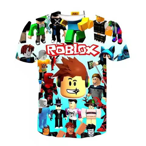 Roblox Game kids T-shirt cosplay costumes Child Cartoon Short sleeve top 3D Print Casual Street Clothes