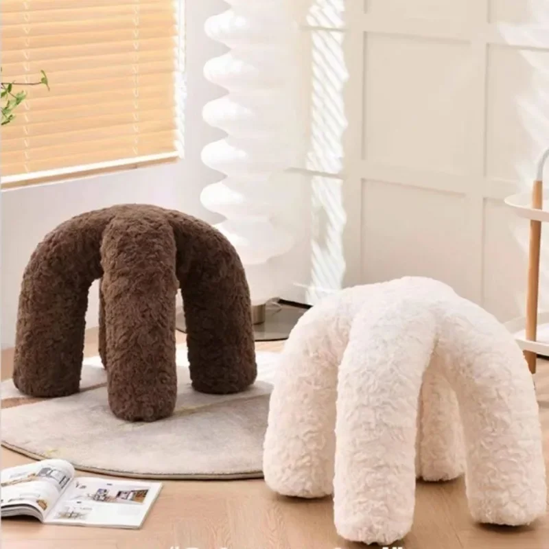 Popular Octopus Sofa Stool Doorway Shoeshine Stool Soft Comfortable Home Balcony Bedroom Low Stool Balcony Chair Plush Fabric