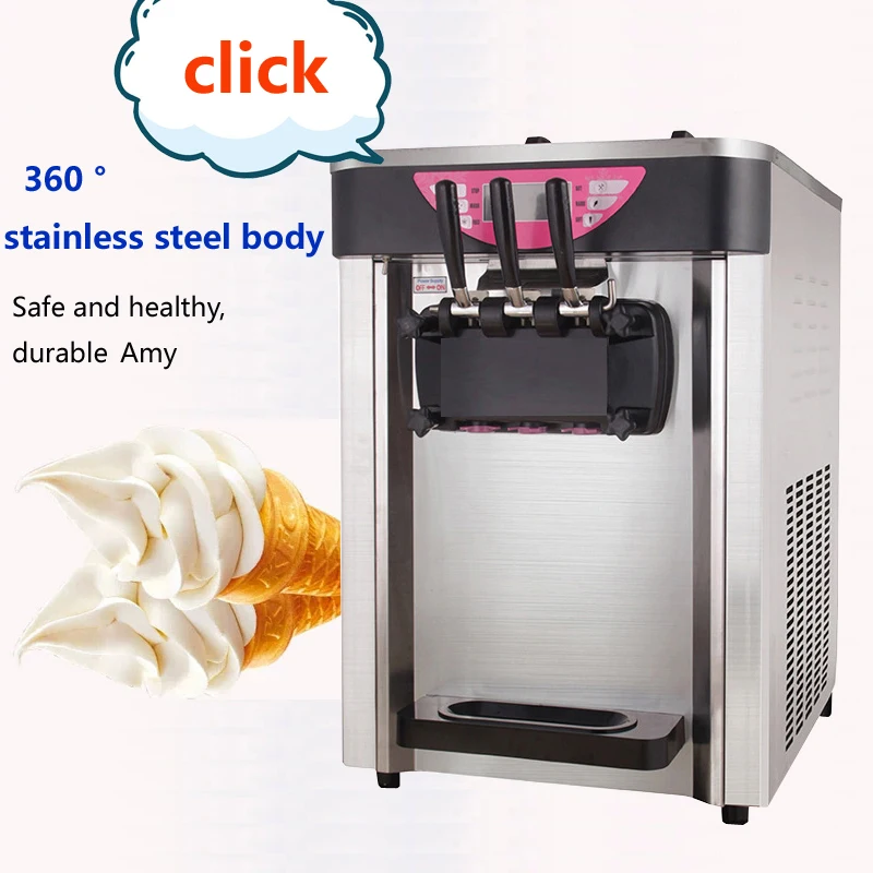 High Quality Commercial Soft Serve Ice Cream Machine Electric LCD panel Three Flavors Ice Cream Machine 1200W