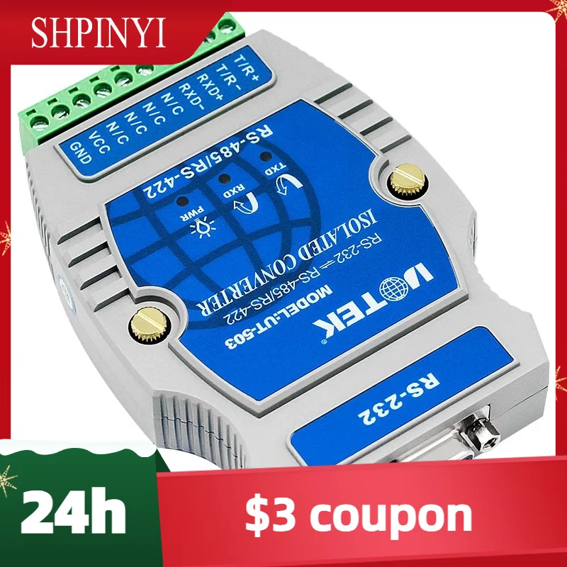 

New Industrial RS-232 to RS-485 RS-422 Converter DB9 RS232 to RS485 RS422 Adapter RS 232 485 422 Connector Isolation UT-503